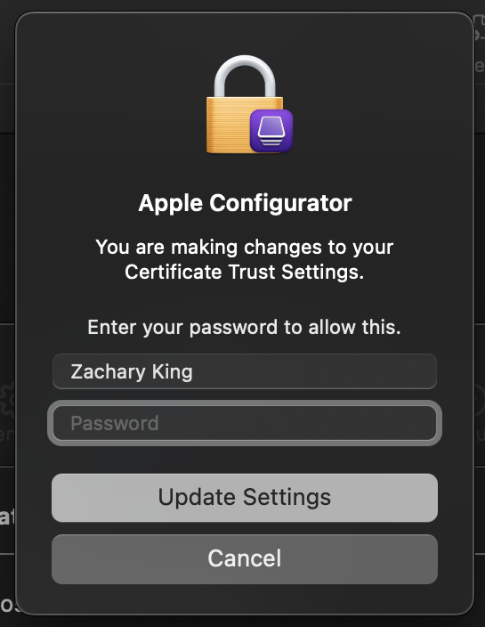 Enter password into prompt